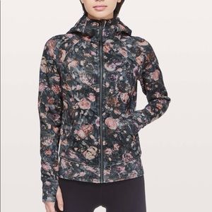 Lululemon scuba hoodie cotton floral rose size 8